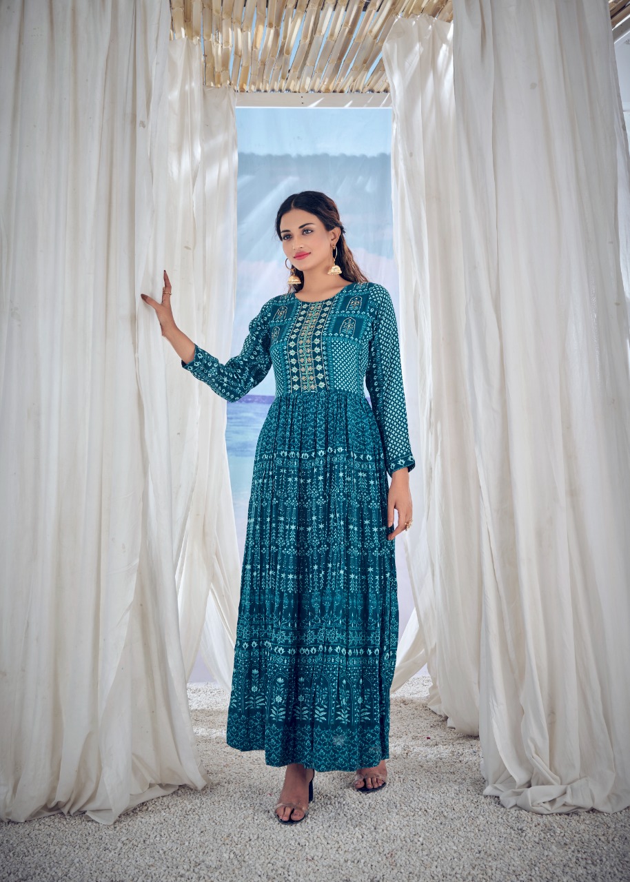 amoha trenza kusum vol1 and kusum vol2 viscose new and modern style kurti catalog