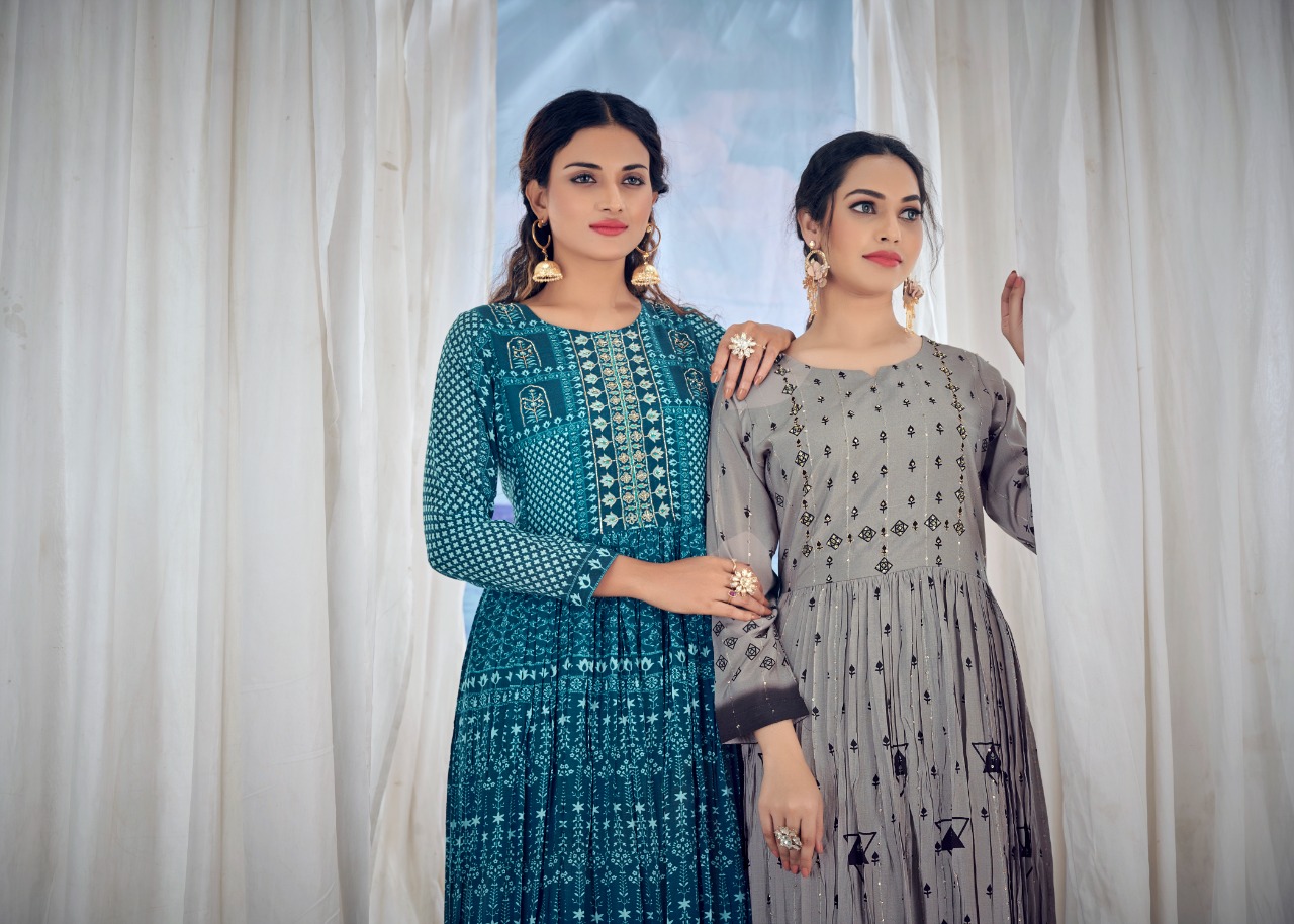 amoha trenza kusum vol1 and kusum vol2 viscose new and modern style kurti catalog