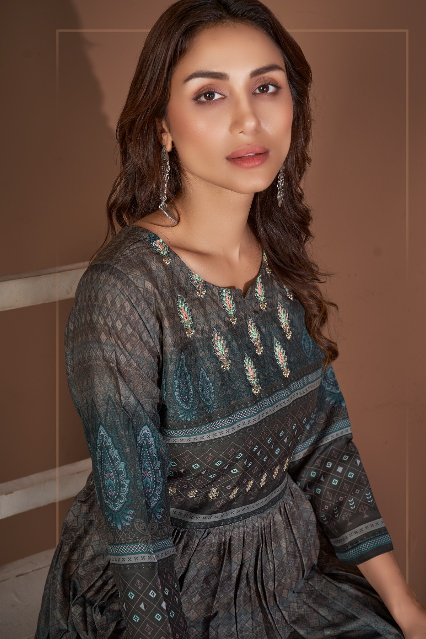 amoha trenza mohini muslin new and modern style kurti catalog