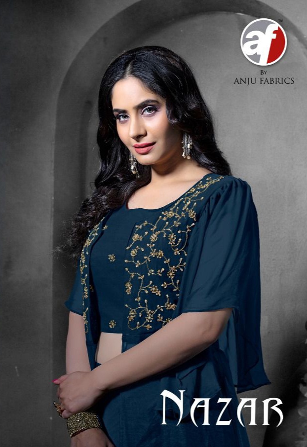 anju fabrics nazar georgette astonishing kurti catalog