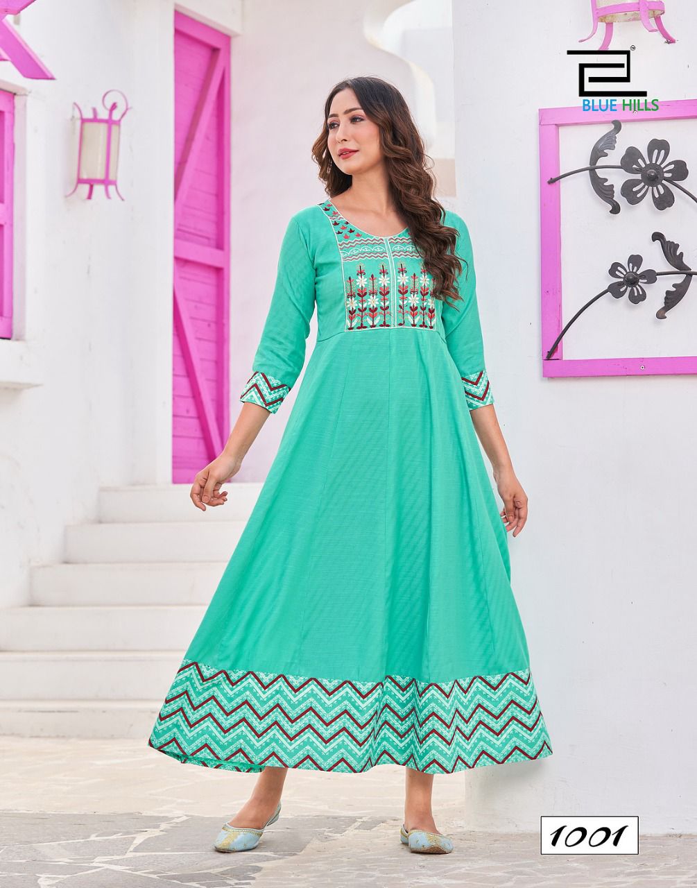 blue hills bachelor vol 1 rayon new and modern style long kurti catalog