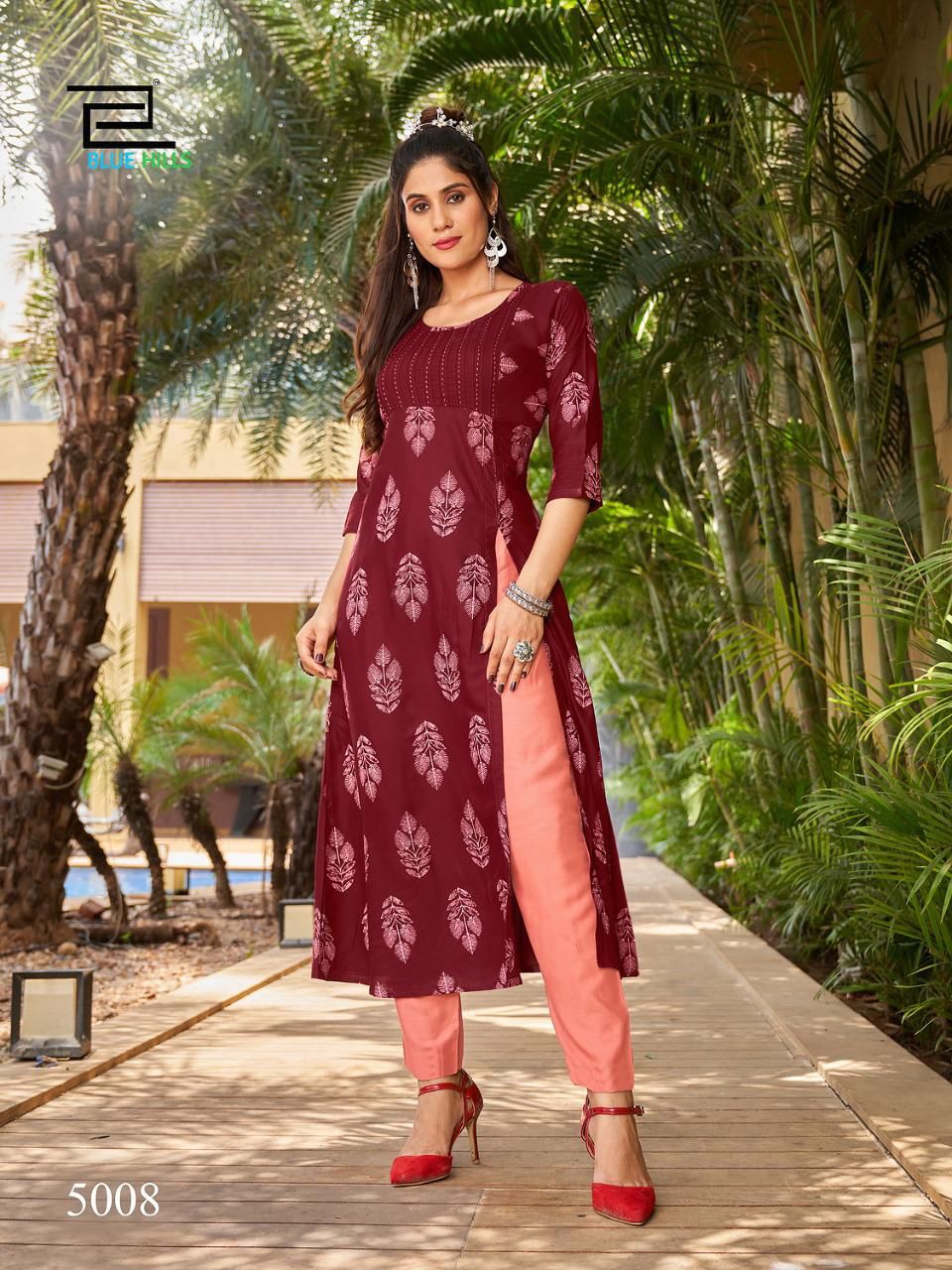 blue hills First date vol 5 rayon new and modern style kurti catalog