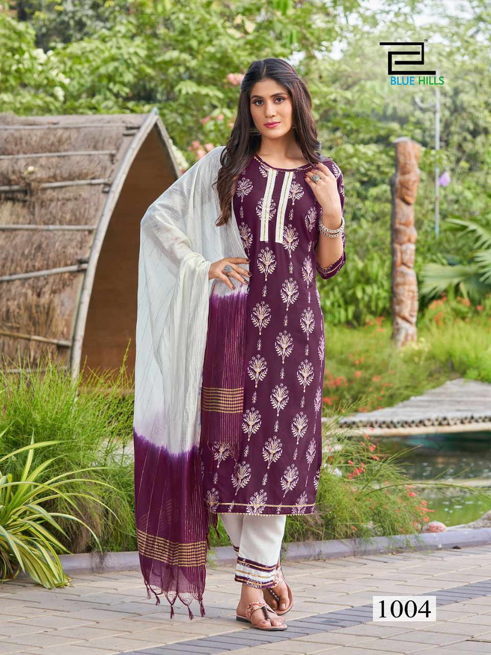 blue hills lockup vol 1 rayon gorgeous look kurti pant with dupatta catalog