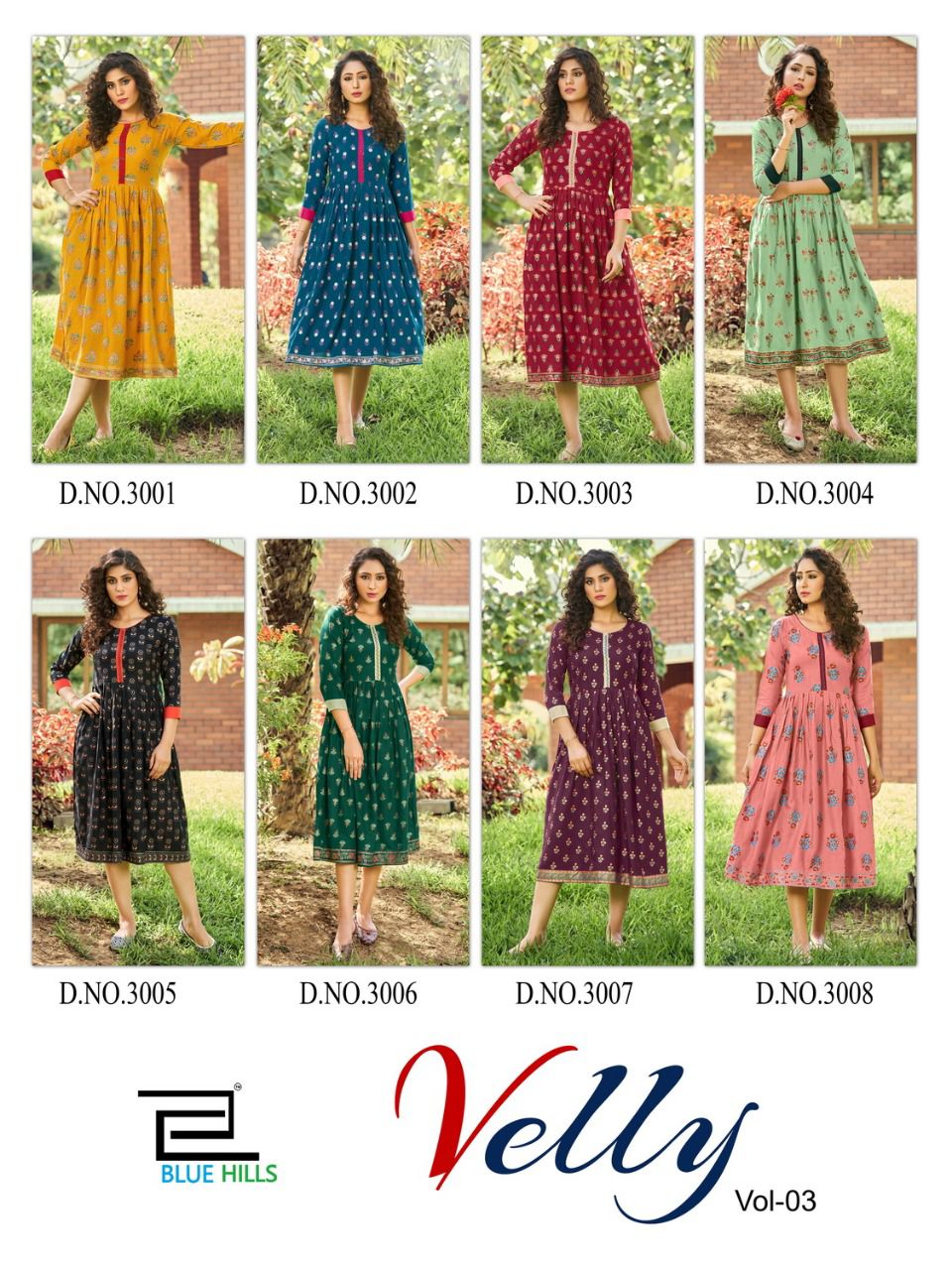 blue hills velly vol 3 rayon eleganr kurti catalog