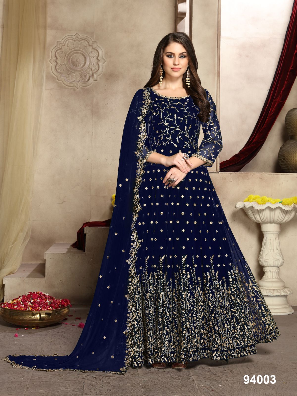 dani aanaya 94000 georgette regal look salwar suit catalog