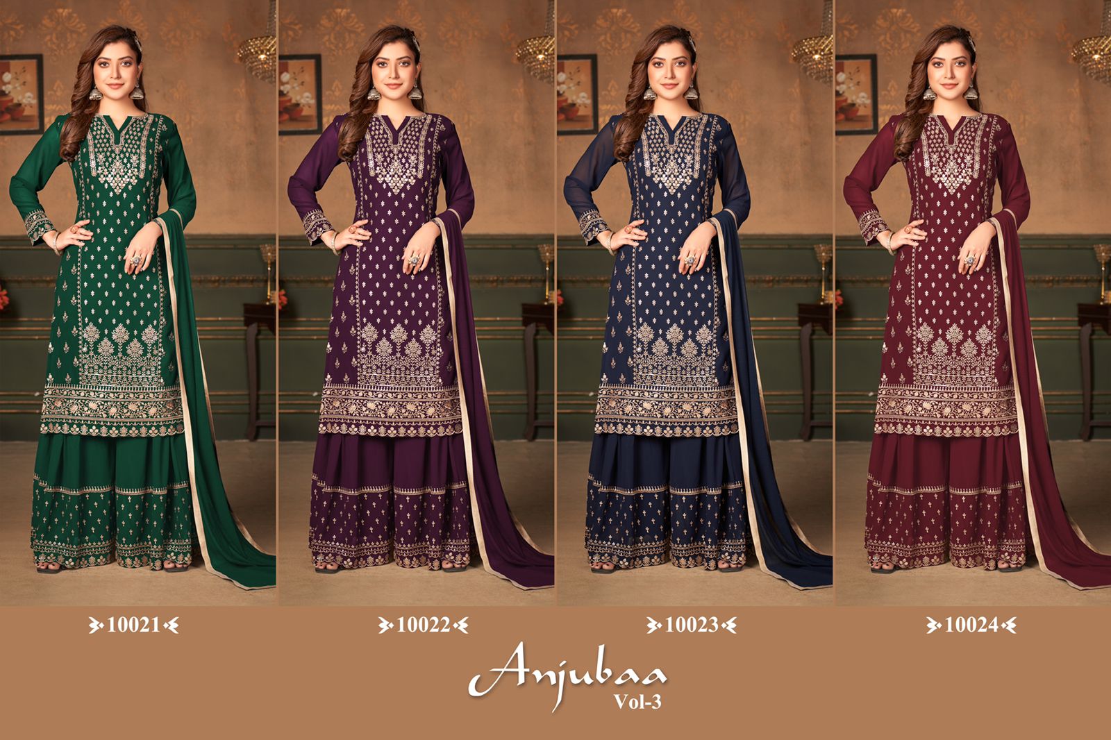 dani anjubaa vol 3 georgette new and modern style salwar suit catalog