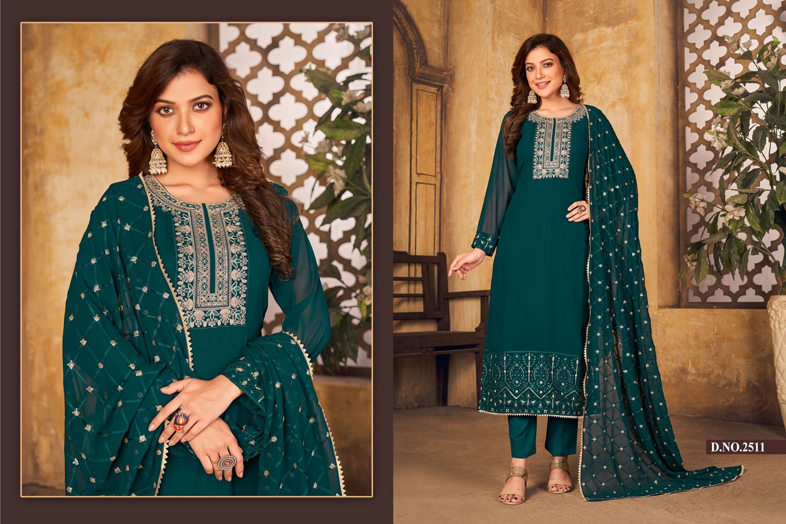 dani twisha vol 25 georgette regal look salwar suit catalog