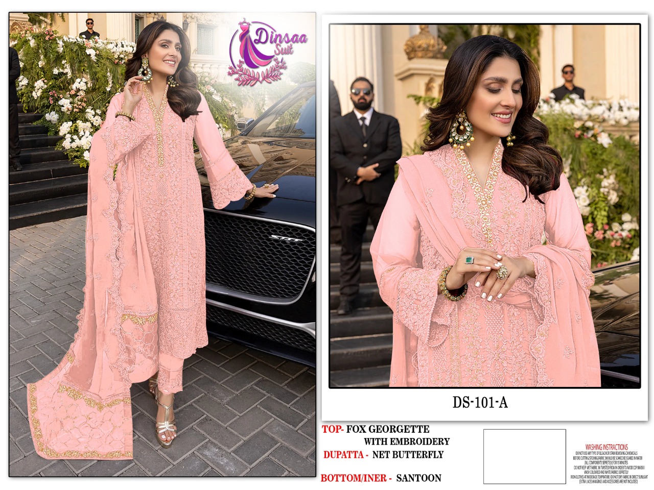 dinsaa suit DINSAA 101 A Salwar Kameez Georgette Singles