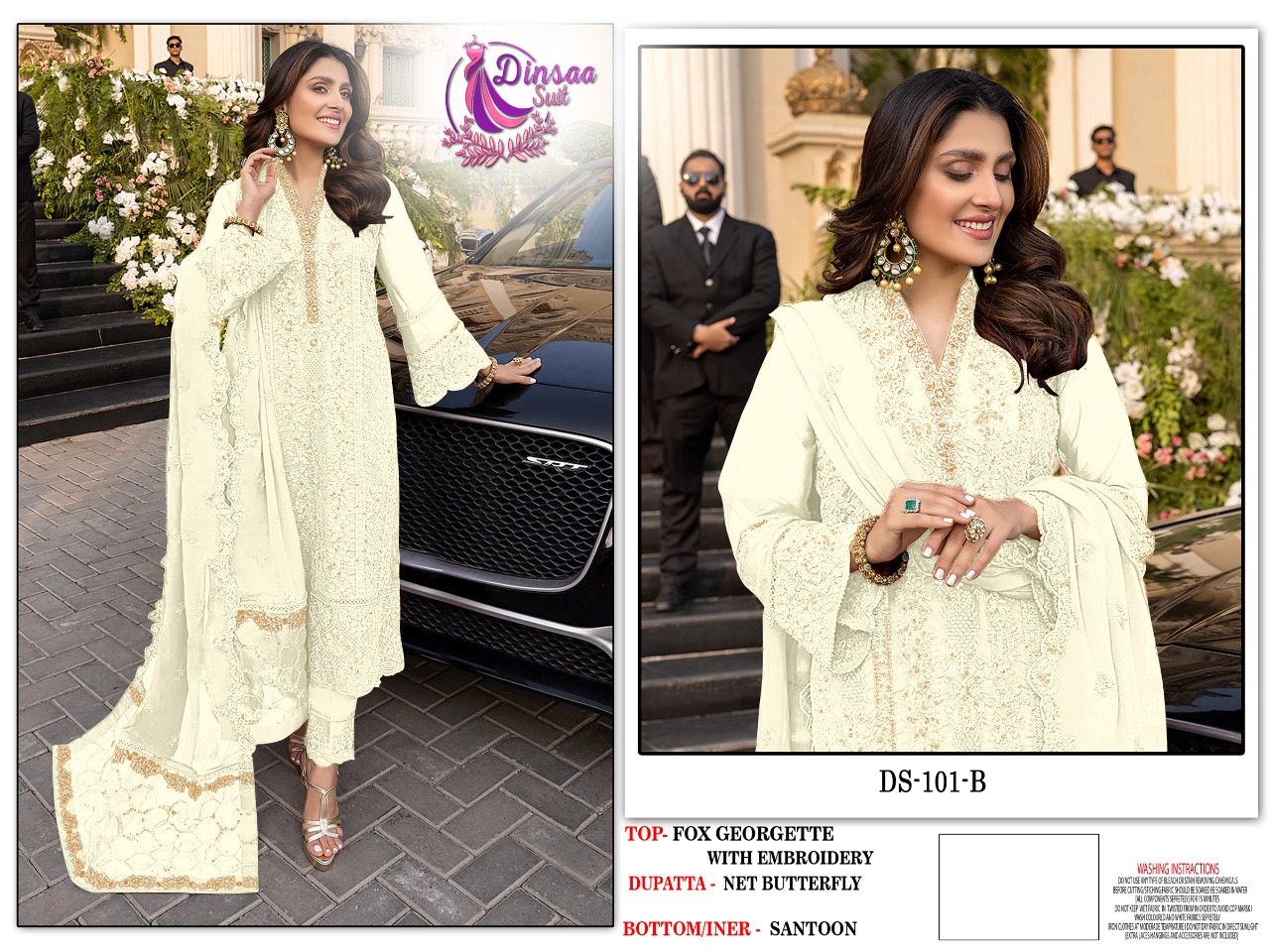 dinsaa suit DINSAA  101 B Salwar Kameez Georgette Singles