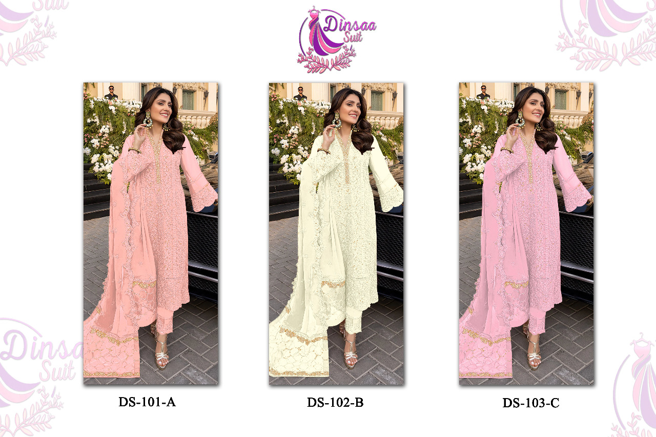 dinsaa suit colour editiion ds 101 georgette elegant look salwar suit catalog