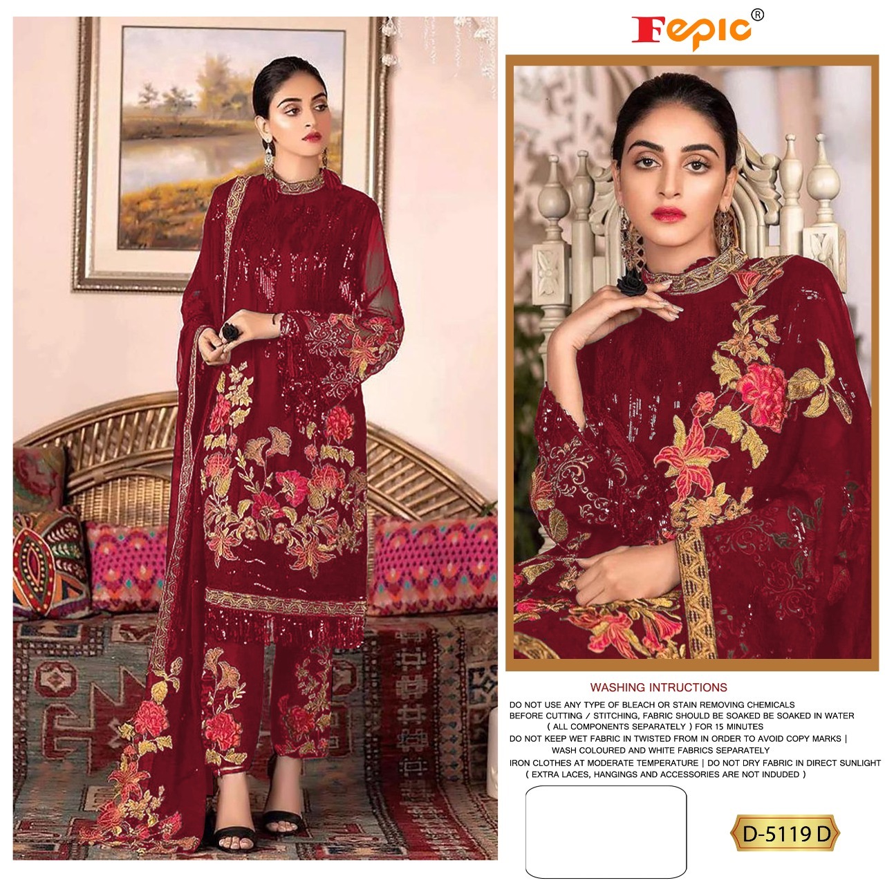 FEPIC Rosemeen 5119 D  Salwar Kameez Georgget Singles