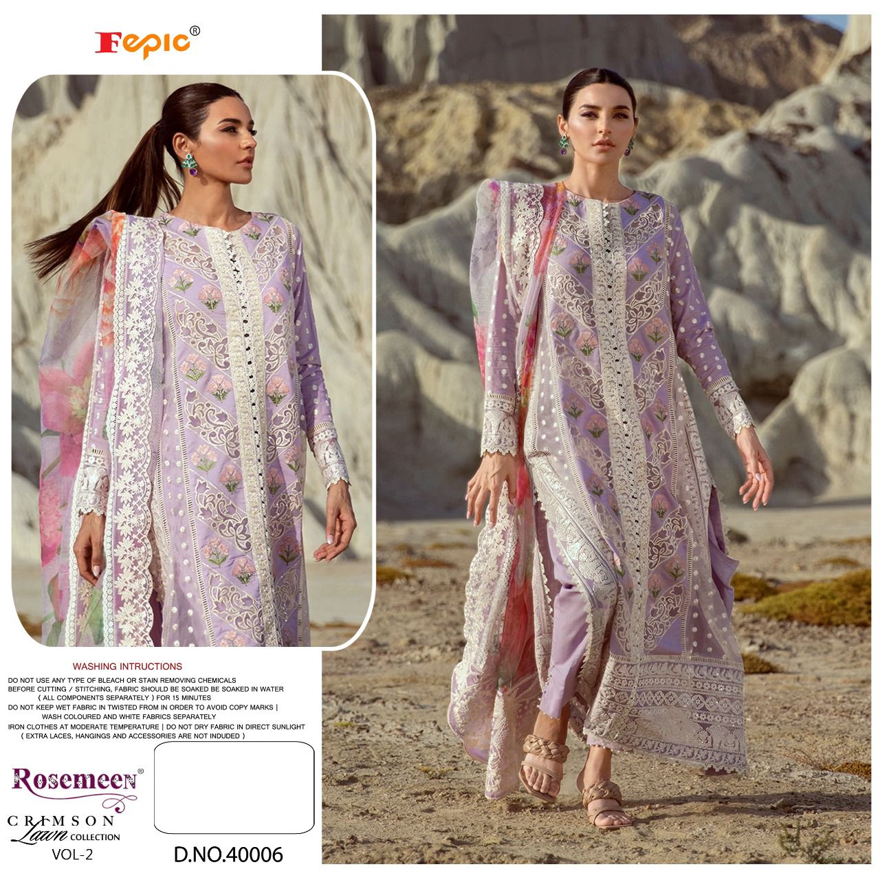 fepic rosemeen crimson lawn collection vol 2 cotton astonishing salwar suit catalog