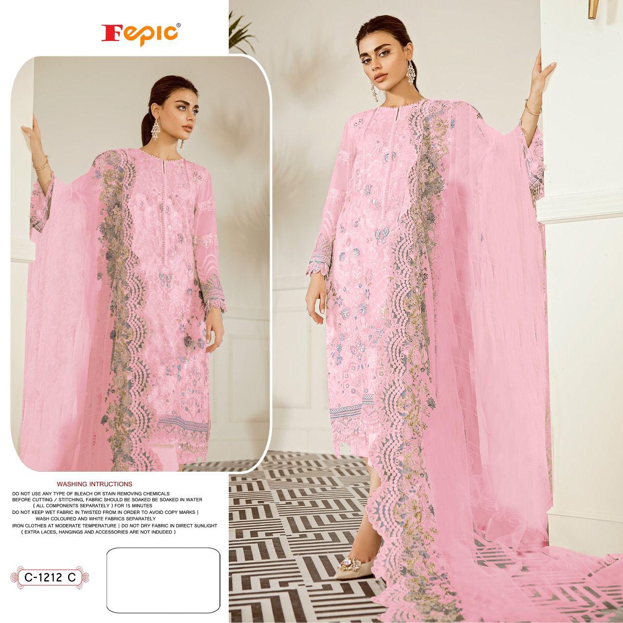 fepic rosemeen d no c 1212 georgette catchy look salwar suit catalog