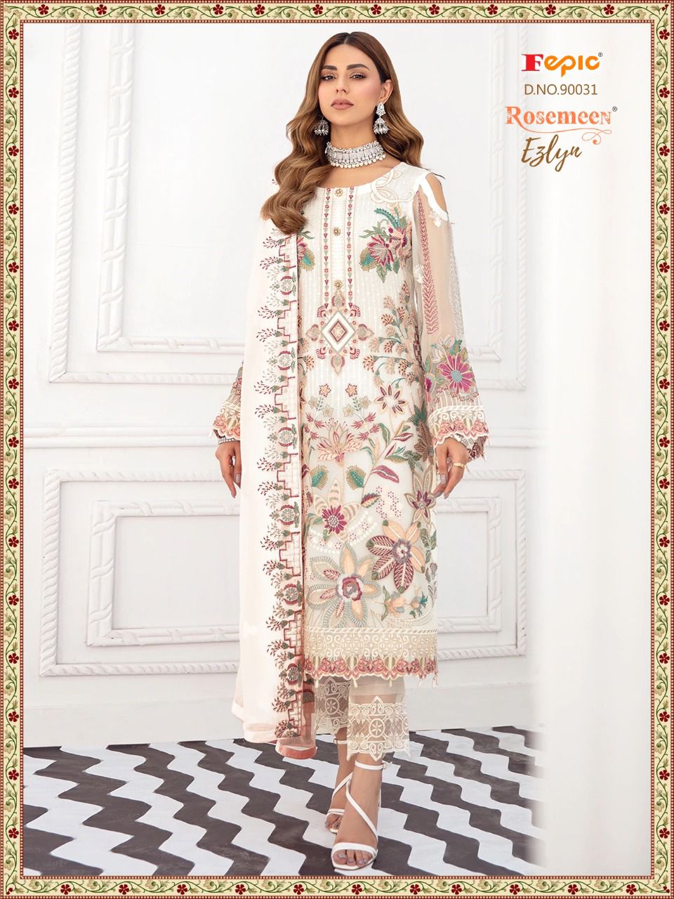 fepic rosemeen ezlyn georgette regal look salwar suit catalog