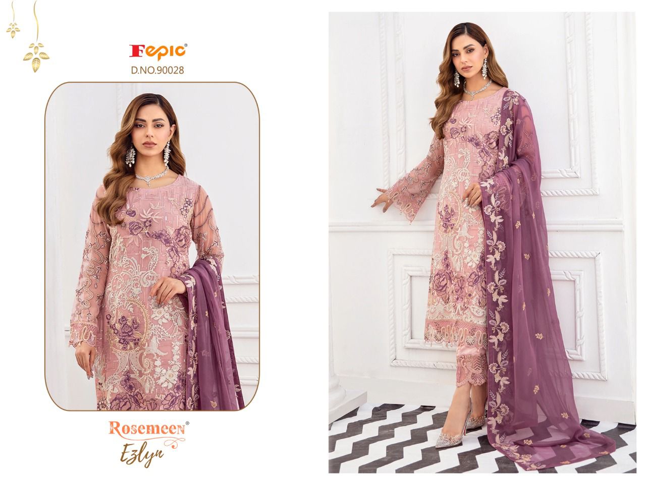 fepic rosemeen ezlyn georgette regal look salwar suit catalog