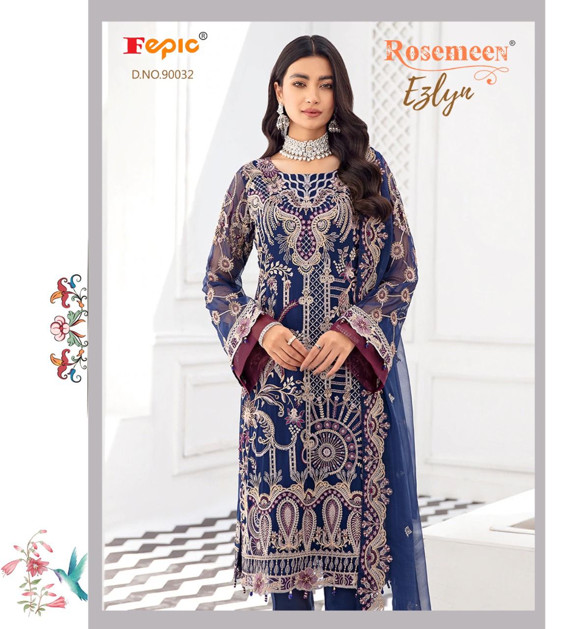 fepic rosemeen ezlyn georgette regal look salwar suit catalog