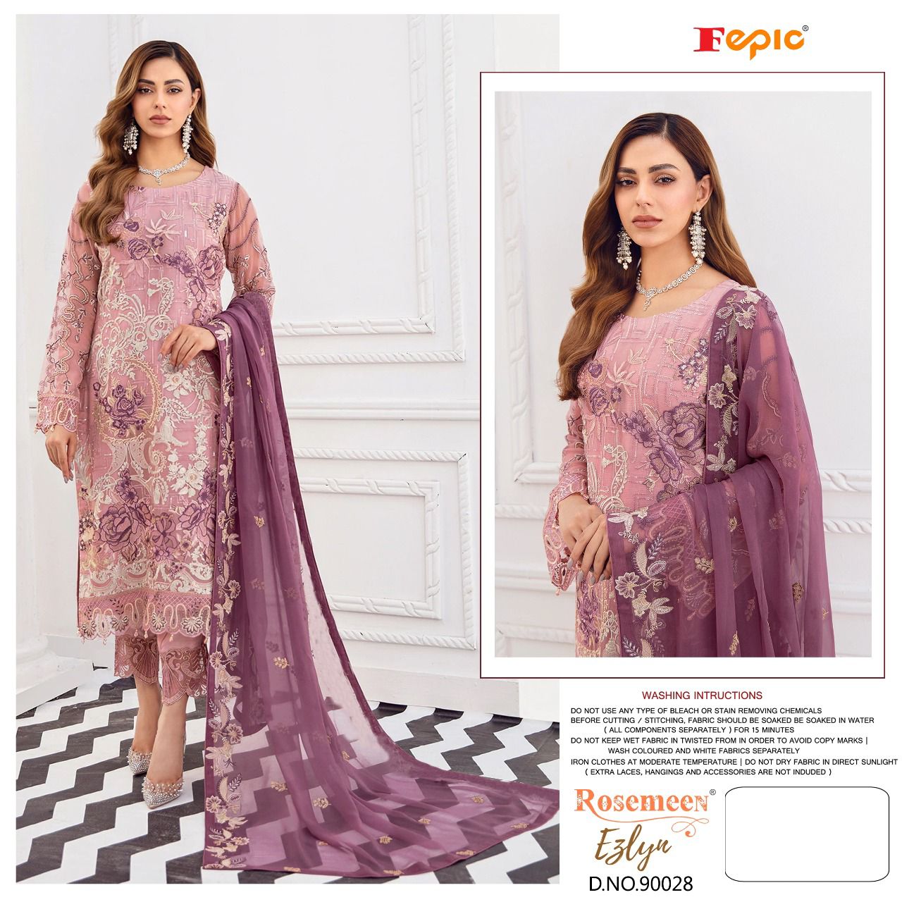 fepic rosemeen ezlyn georgette regal look salwar suit catalog