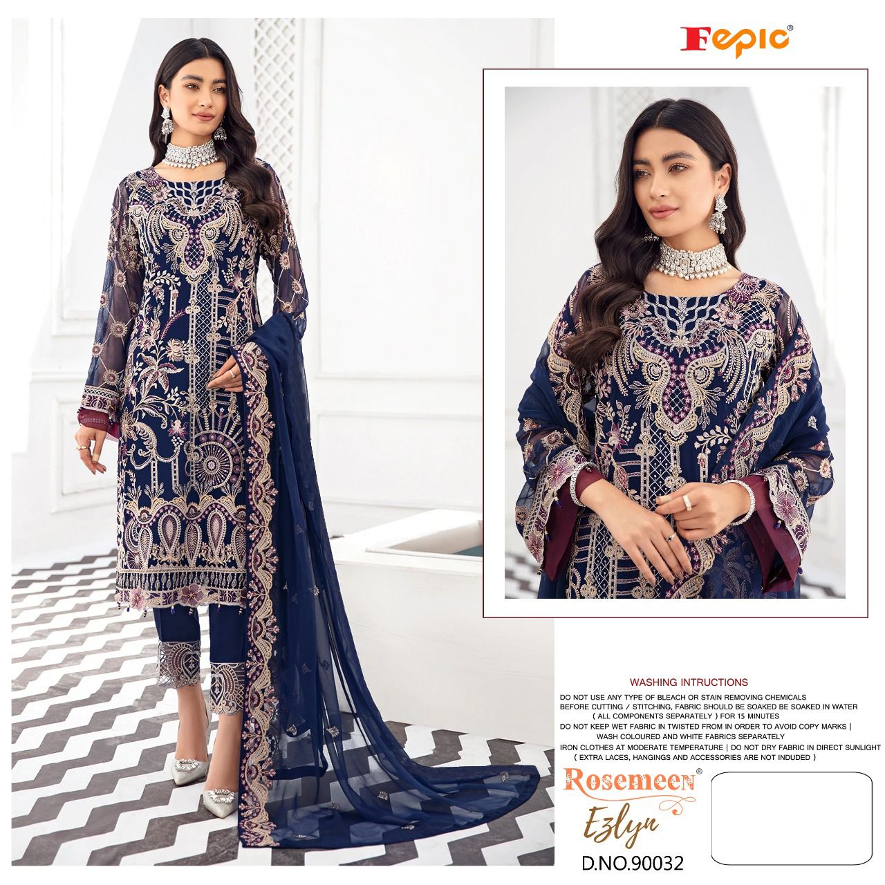 fepic rosemeen ezlyn georgette regal look salwar suit catalog