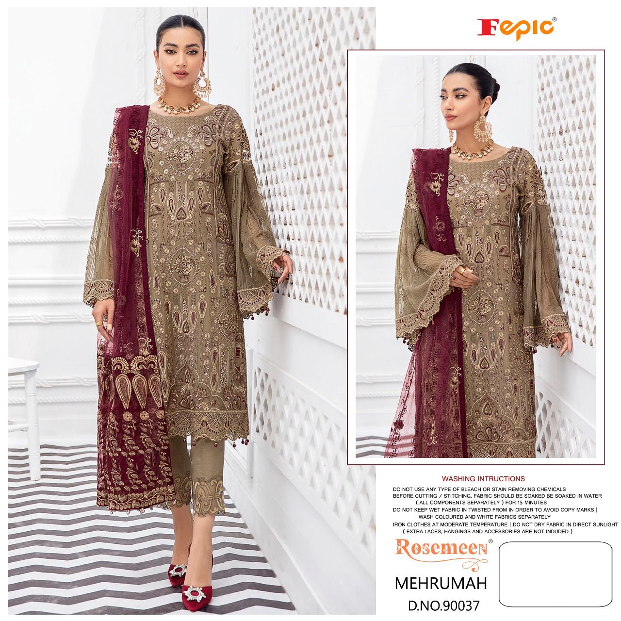 fepic rosemeen mehrumah georgette graceful look salwar suit catalog