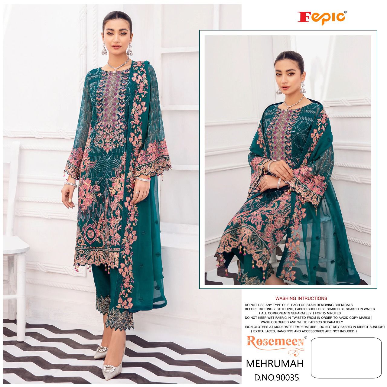 fepic rosemeen mehrumah georgette graceful look salwar suit catalog