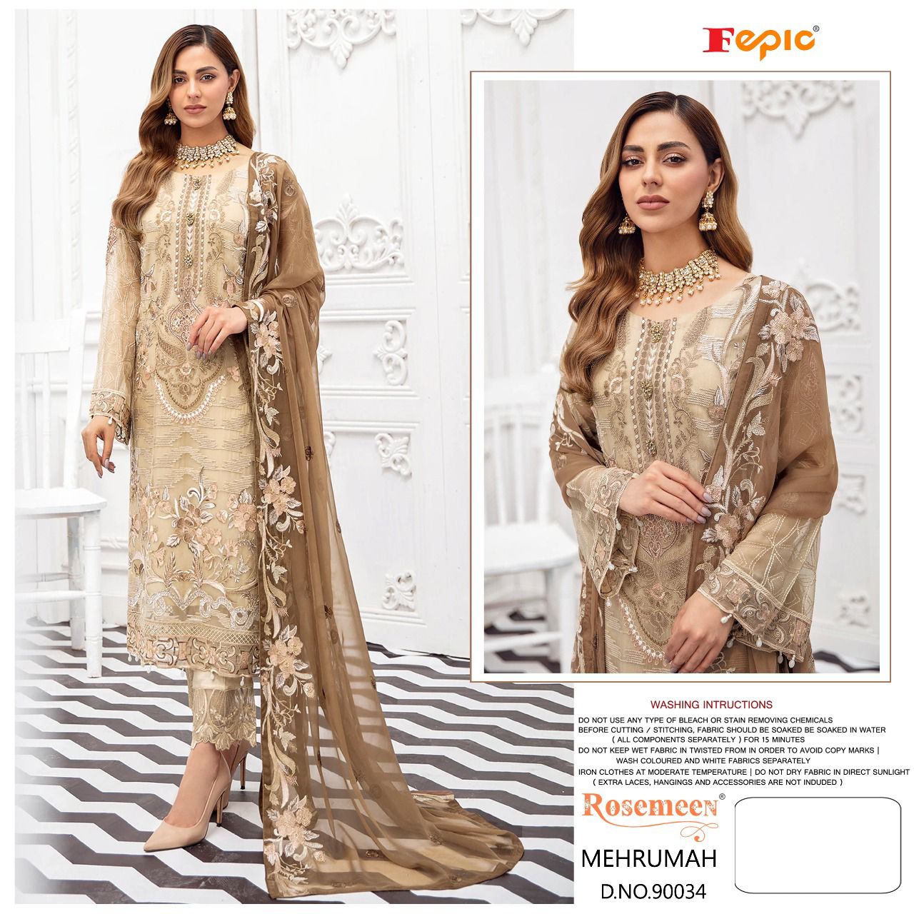 fepic rosemeen mehrumah georgette graceful look salwar suit catalog