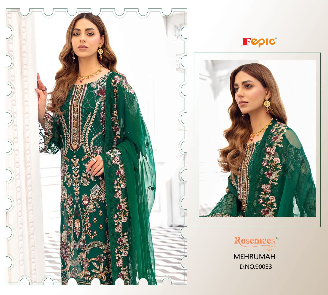 fepic rosemeen mehrumah georgette graceful look salwar suit catalog