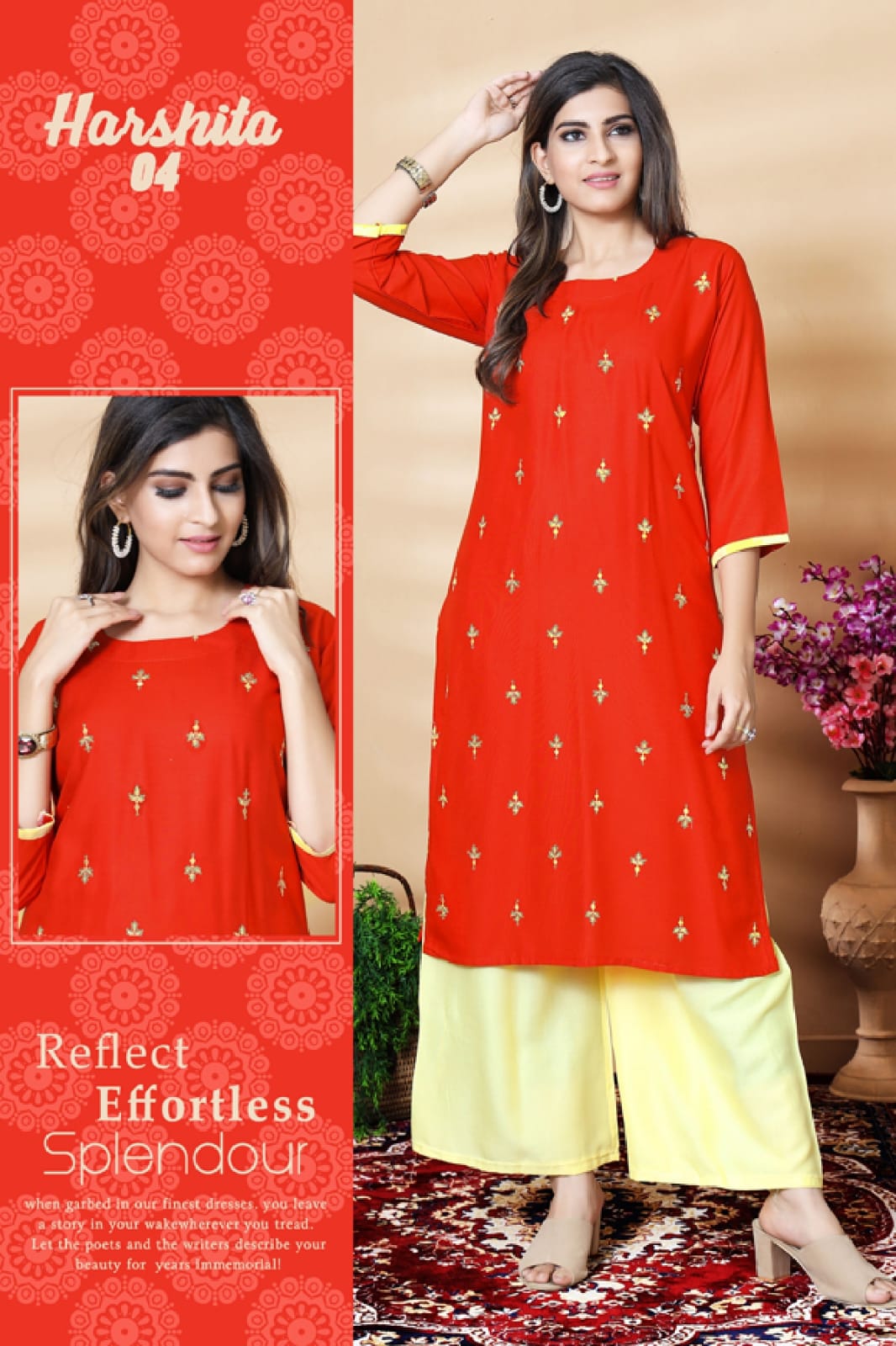 gaabha harshita rayon affordable price kurti with palazzo catalog