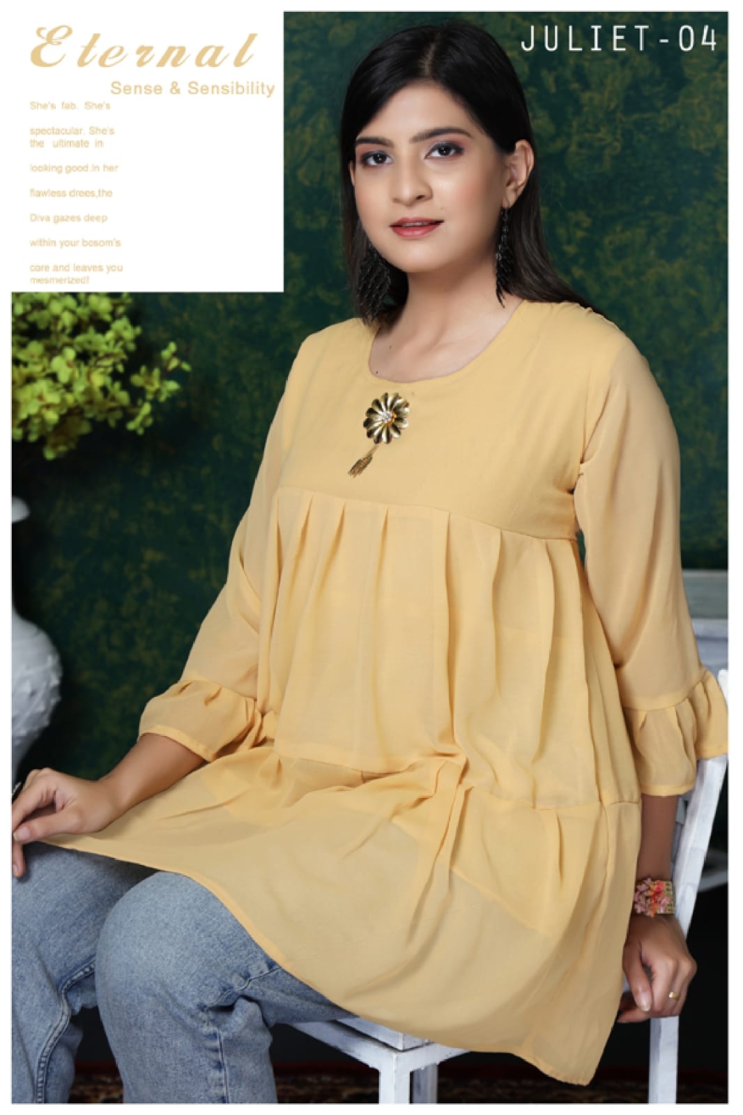 gaabha juliet georgette decent look short top catalog