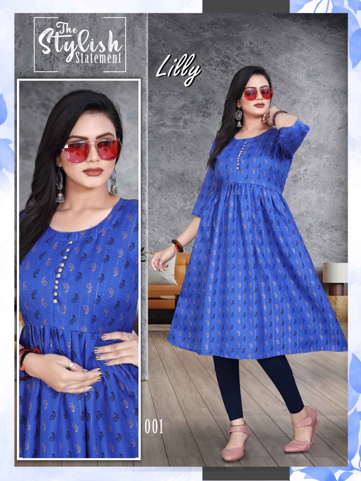 gaabha lilly lurex exclusive print top catalog