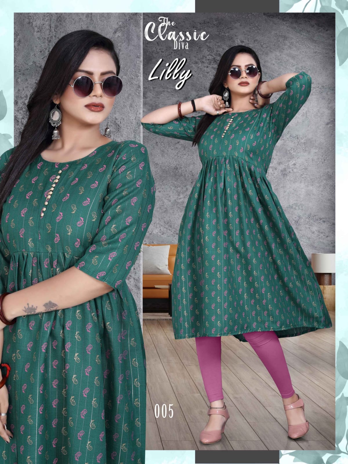 gaabha lilly lurex exclusive print top catalog