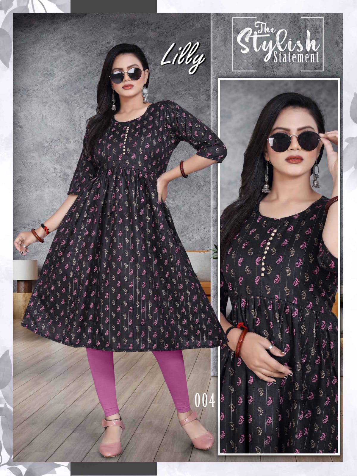 gaabha lilly lurex exclusive print top catalog