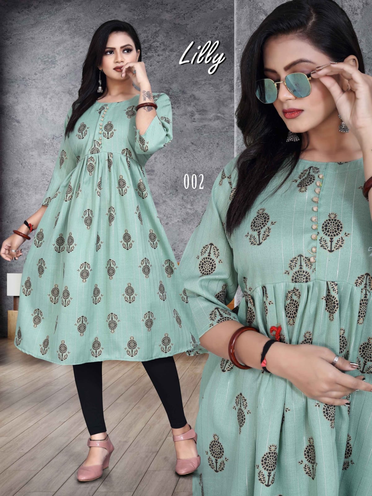 gaabha lilly lurex exclusive print top catalog