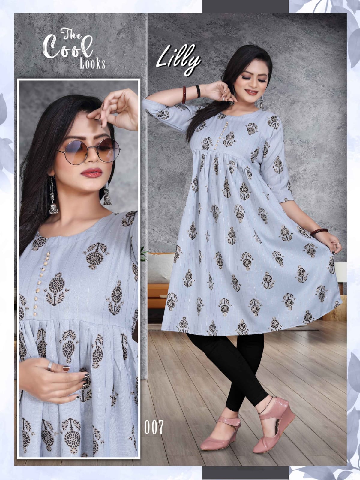 gaabha lilly lurex exclusive print top catalog