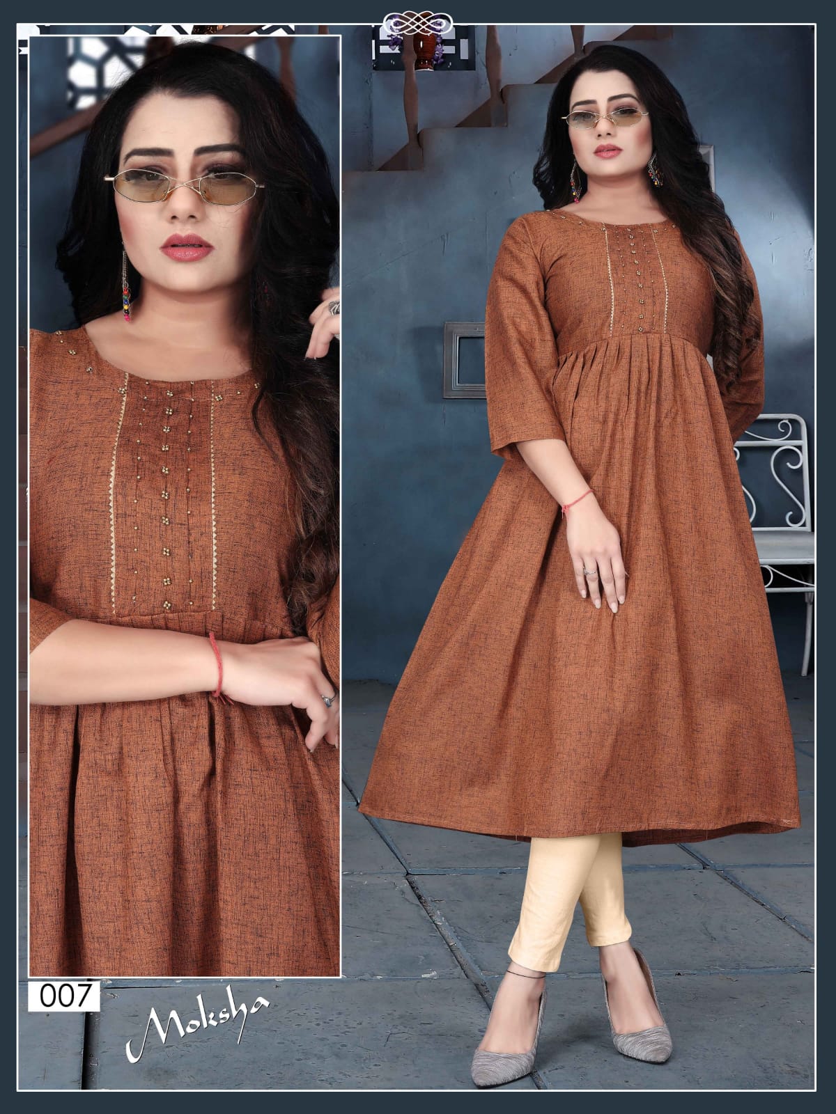 gaabha moksha cotton decent look kurti catalog