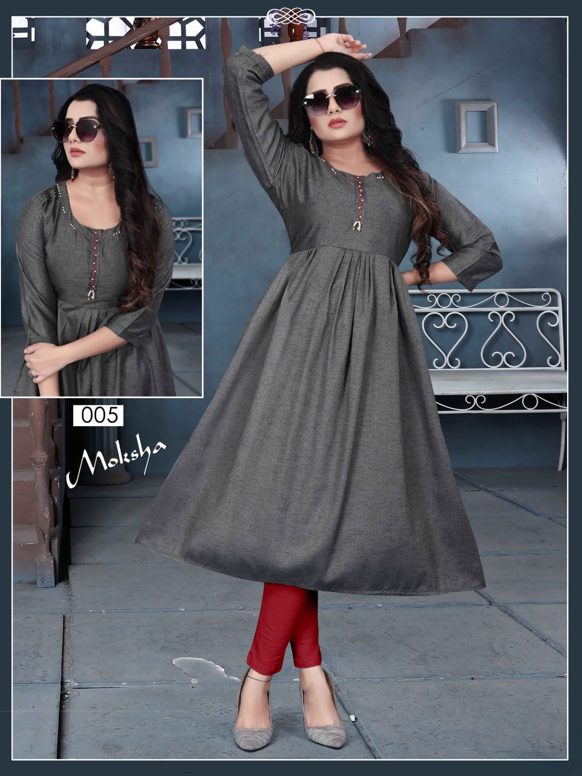 gaabha moksha cotton decent look kurti catalog