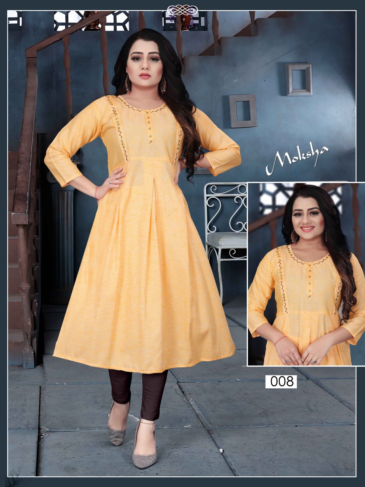 gaabha moksha cotton decent look kurti catalog