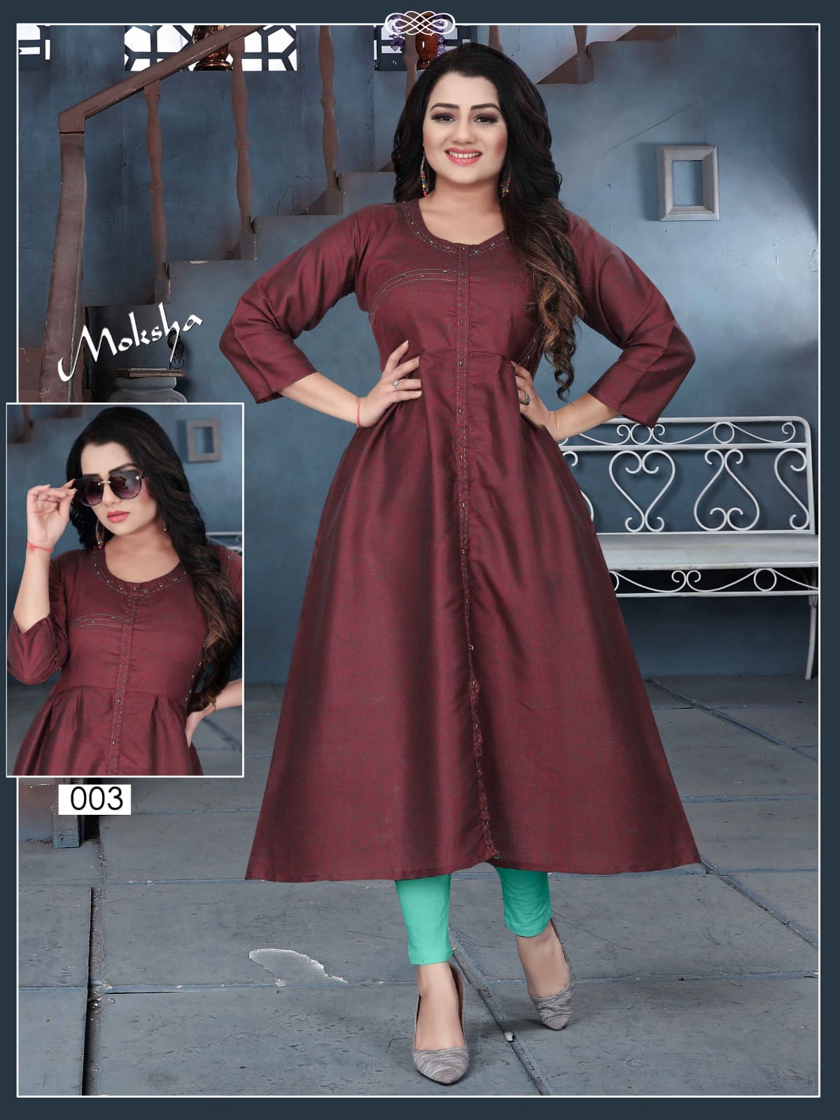 gaabha moksha cotton decent look kurti catalog