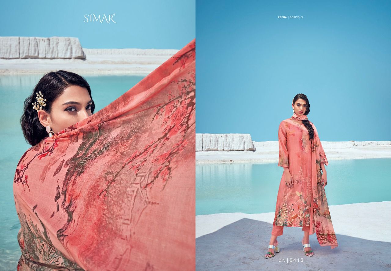 glossy simar zeena cotton exclusive print salwar suit catalog