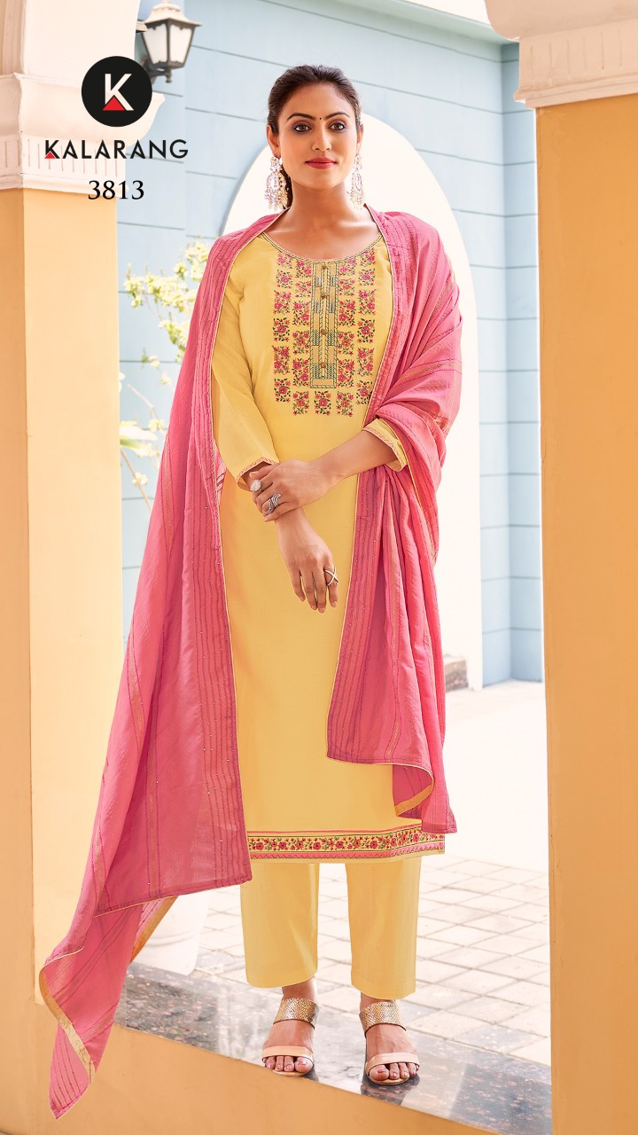 kalarang fourdots kesar muslin astonishing look salwar suit catalog