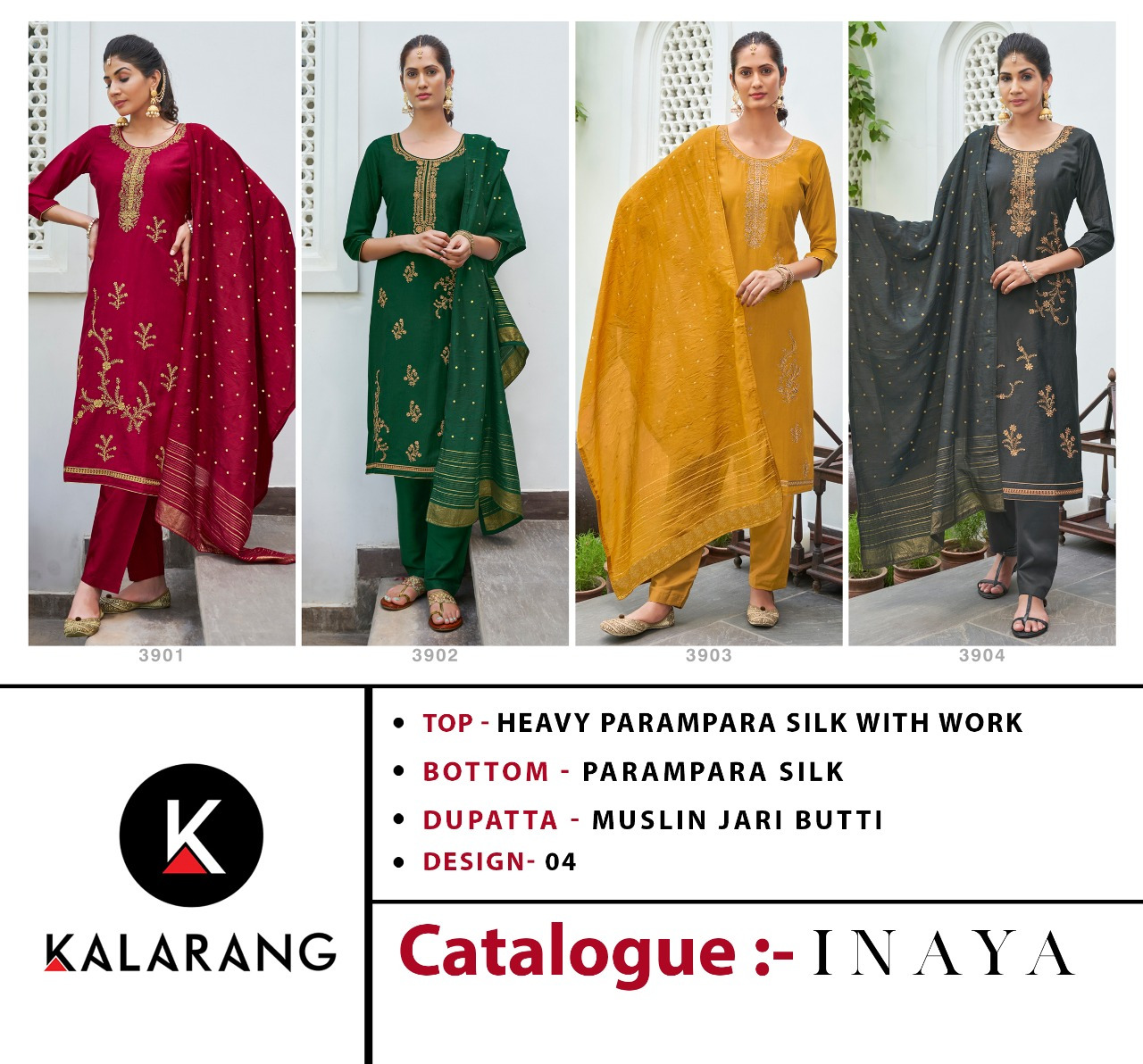 kalarang inaya silk elegant salwar suit catalog