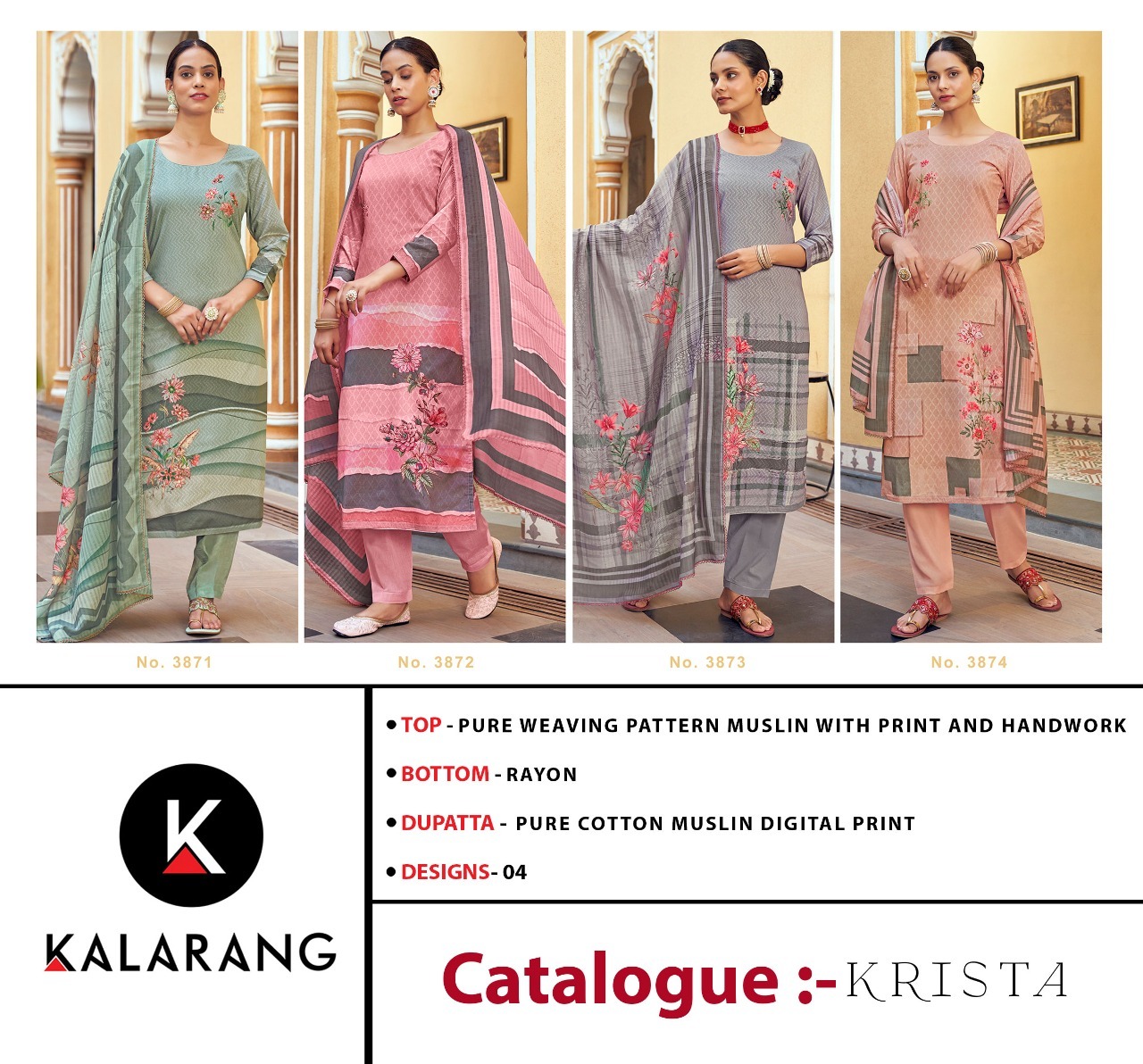 kalarang krista muslin elegant salwar suit catalog