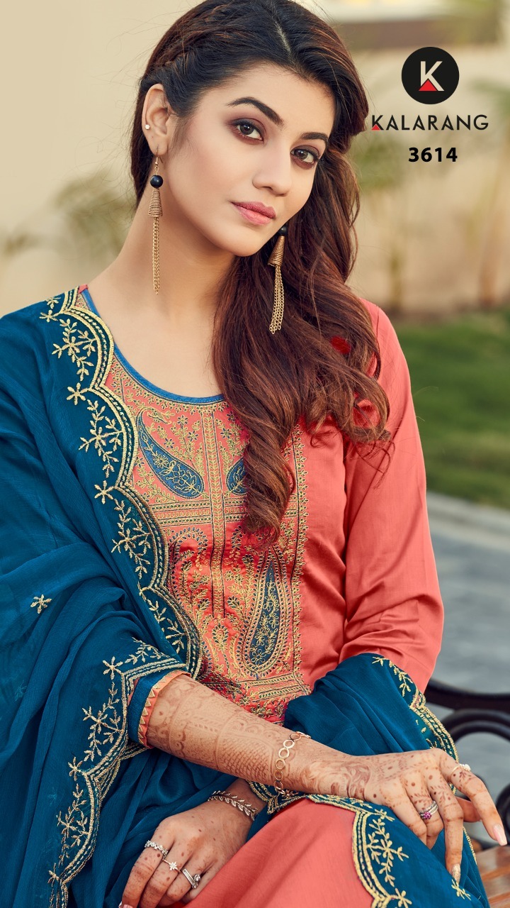 kalarang roshani jam silk elegant salwar suit catalog