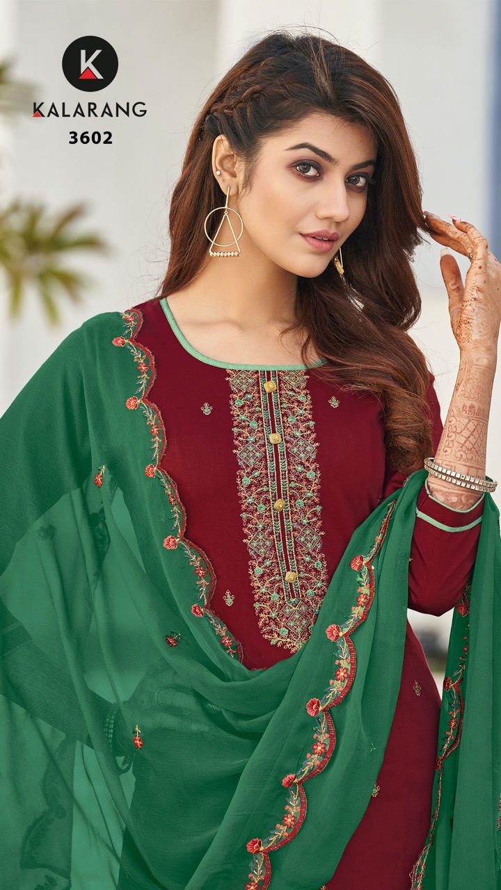 kalarang sanjh jam silk astonishing look salwar suit catalog