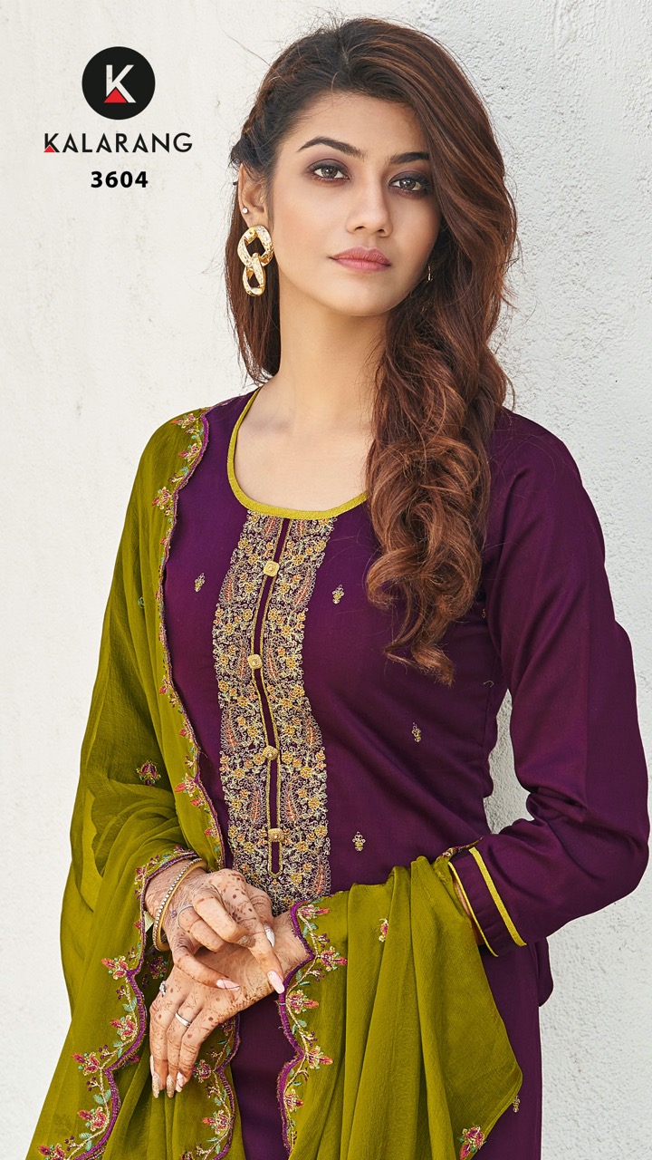 kalarang sanjh jam silk astonishing look salwar suit catalog