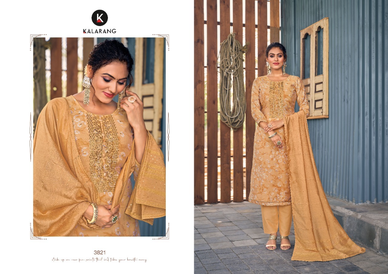 kalarang zivah muslin decent look salwar suit catalog