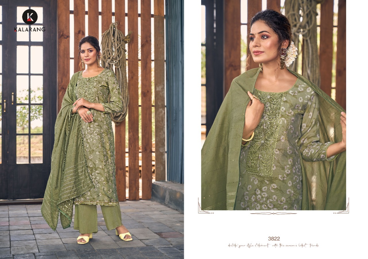 kalarang zivah muslin decent look salwar suit catalog