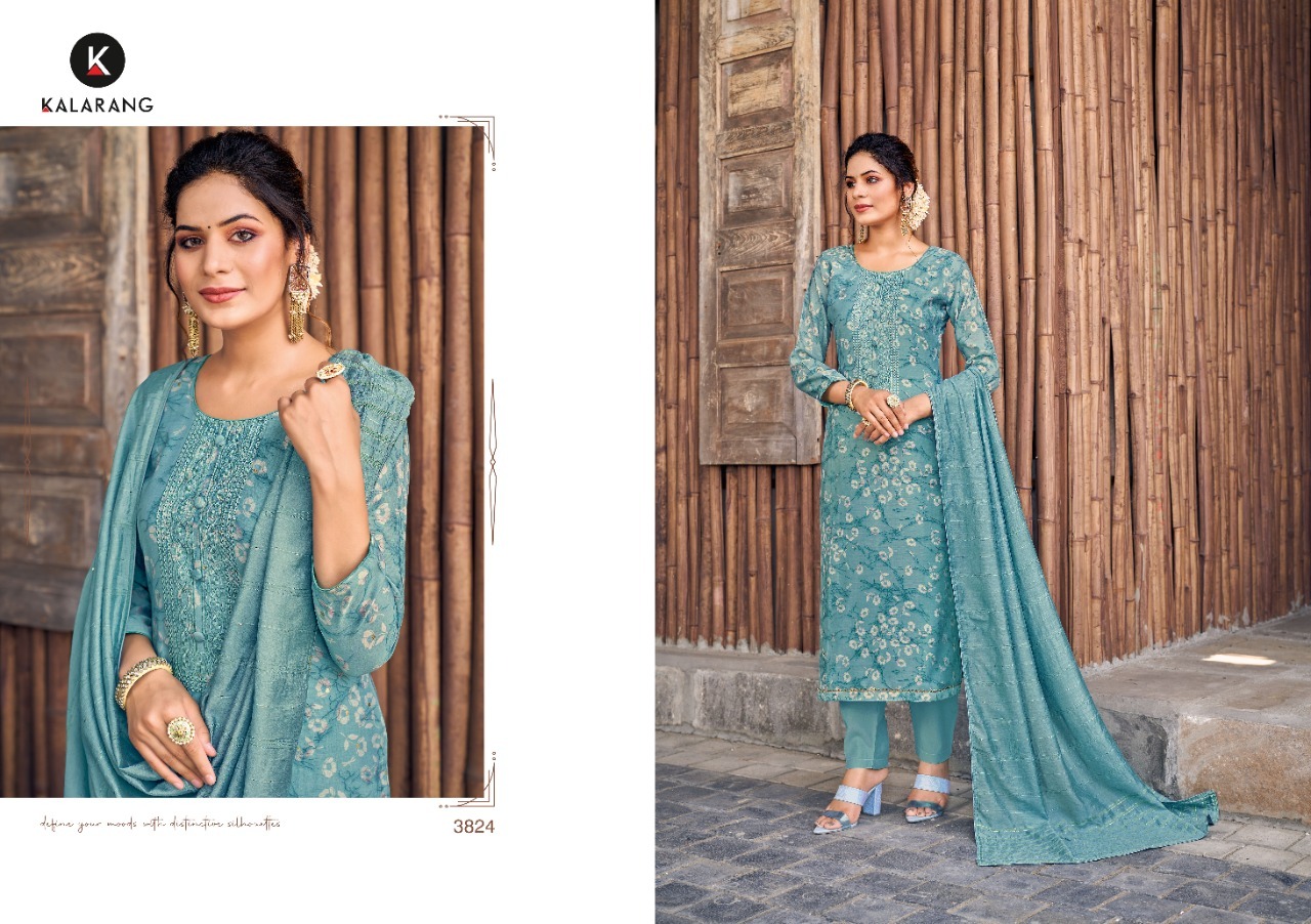 kalarang zivah muslin decent look salwar suit catalog