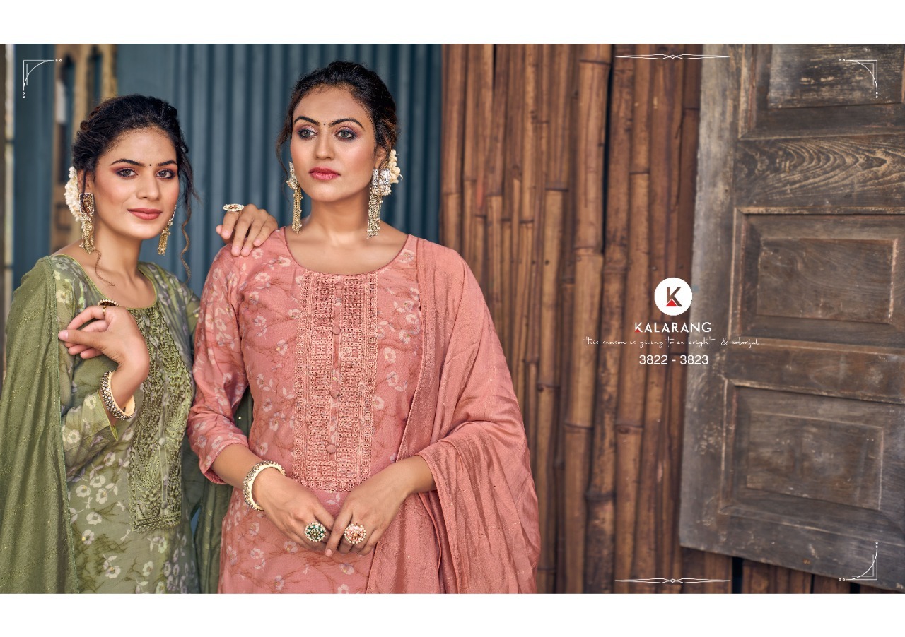 kalarang zivah muslin decent look salwar suit catalog