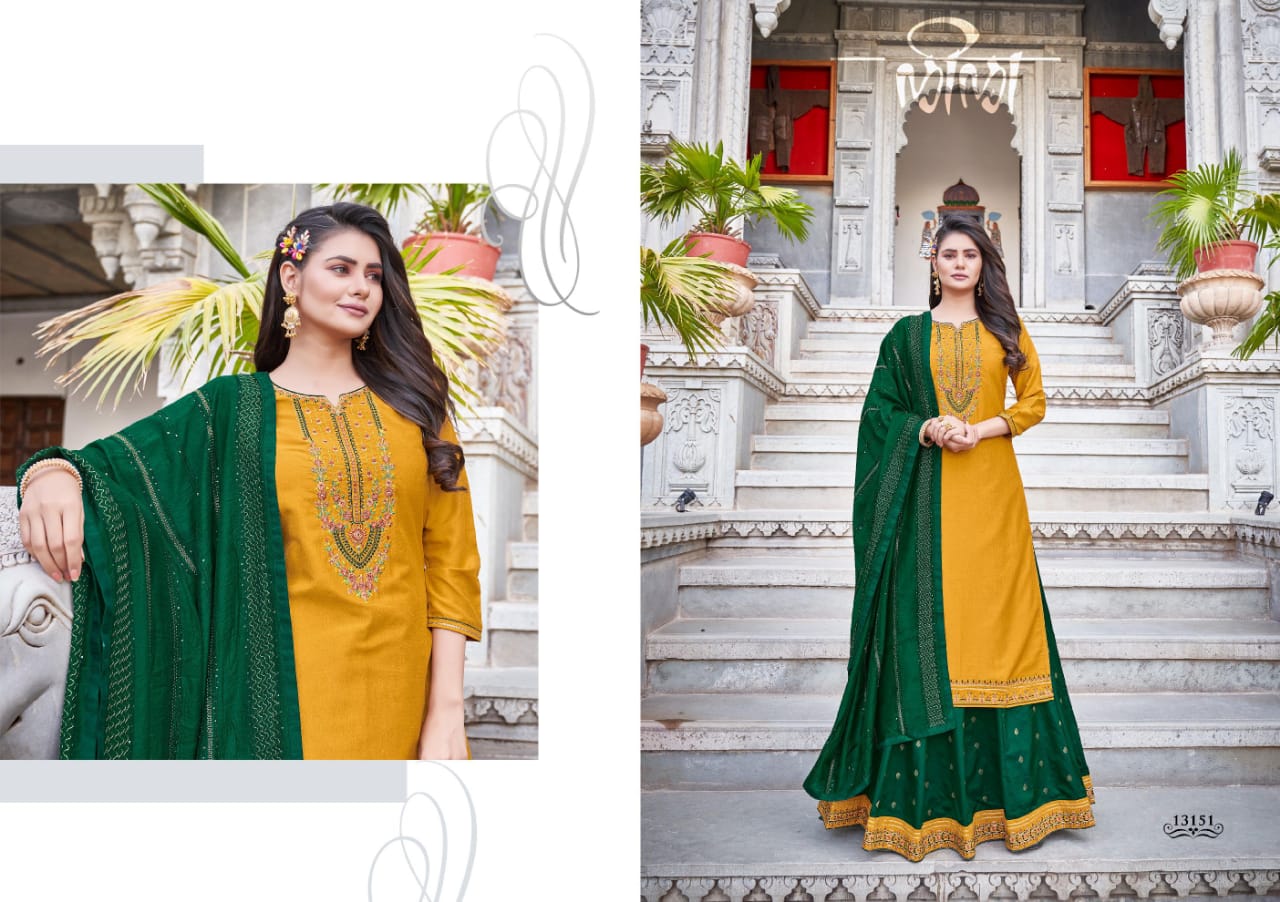 kalaroop by kajree carnival vol 4 silk astonishing top with lehenga and dupatta catalog