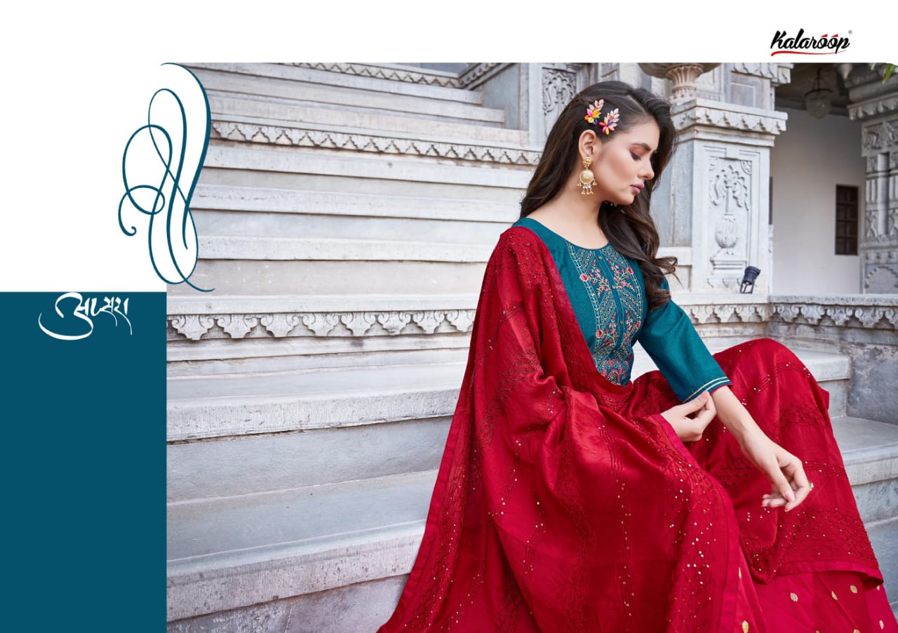 kalaroop by kajree carnival vol 4 silk astonishing top with lehenga and dupatta catalog